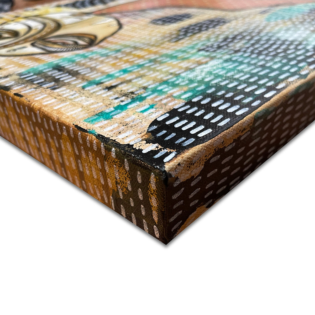 Original Fine Art on canvas with collage &quot;The Voice&quot;