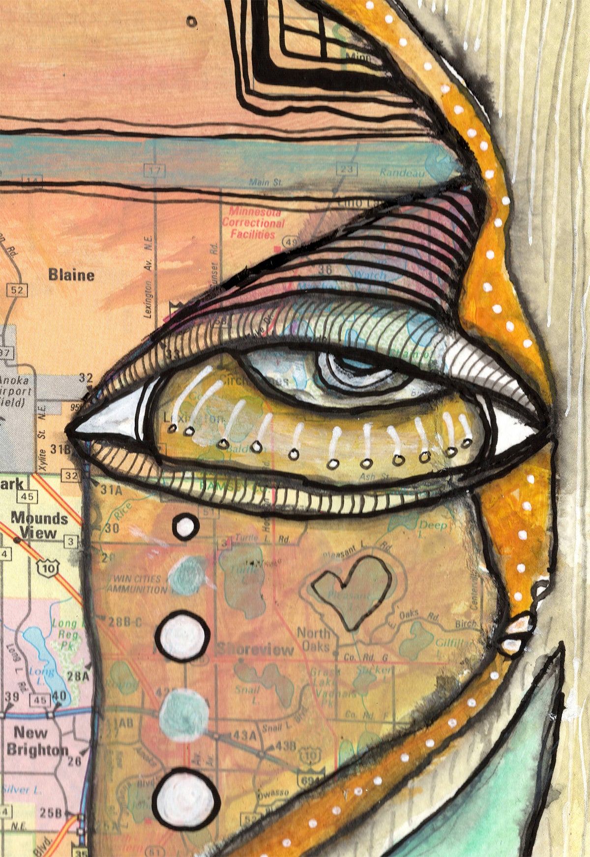 &quot;We Flew&quot; Original Mixed Media art on Watercolor Paper