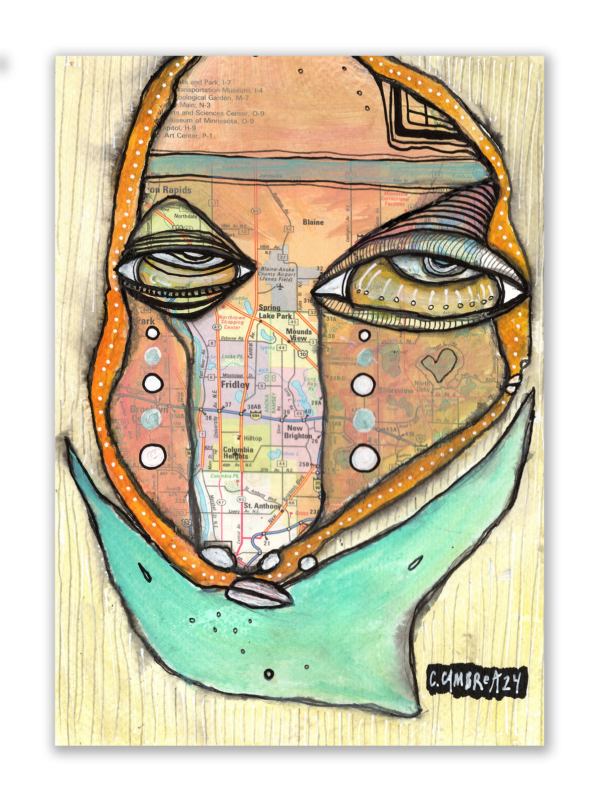 &quot;We Flew&quot; Original Mixed Media art on Watercolor Paper