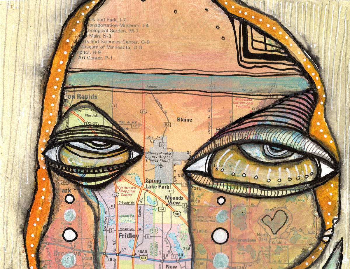 &quot;We Flew&quot; Original Mixed Media art on Watercolor Paper