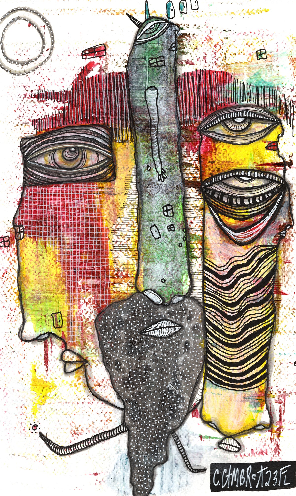 &quot;Wisdom&quot; Original Mixed Media art on Watercolor Paper