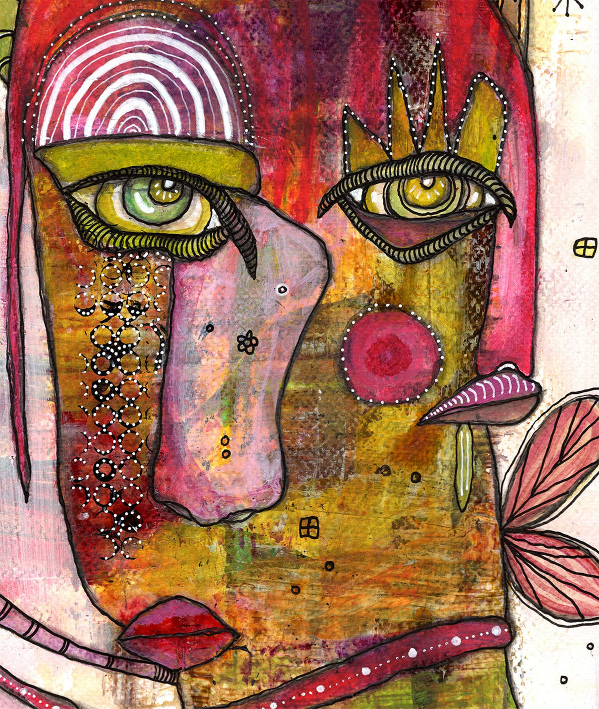 &quot;Clownin Around&quot; Original Mixed Media art on Watercolor Paper