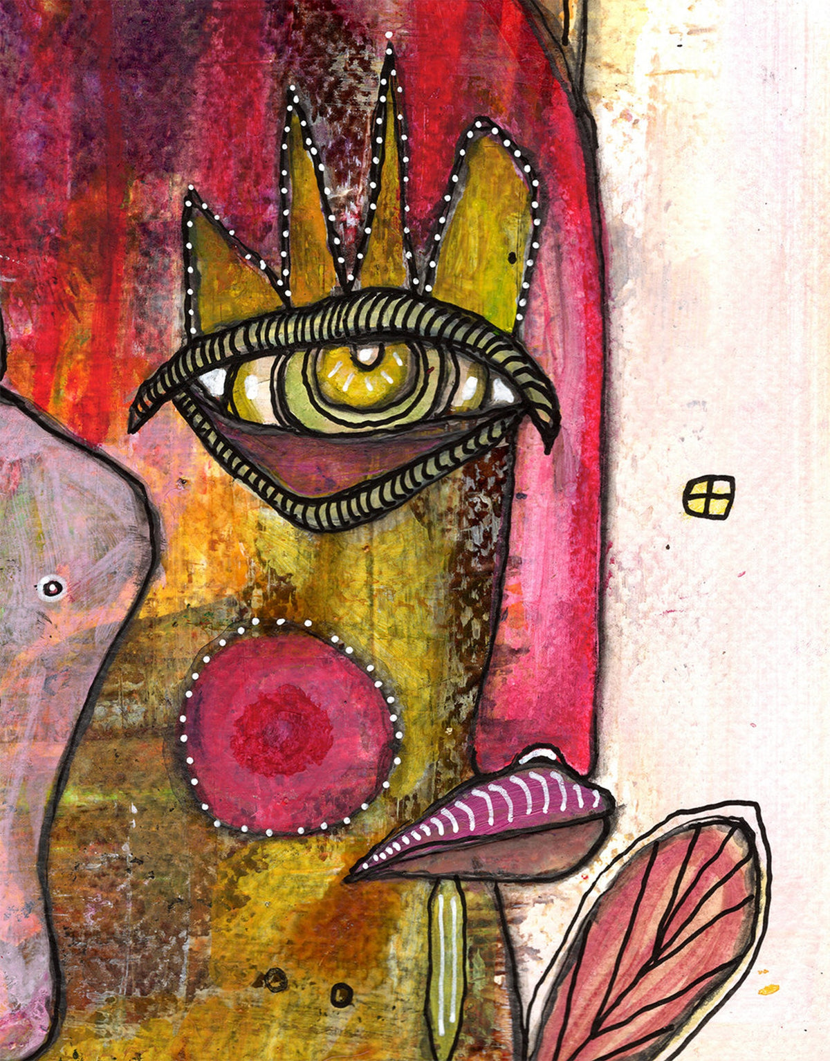 &quot;Clownin Around&quot; Original Mixed Media art on Watercolor Paper