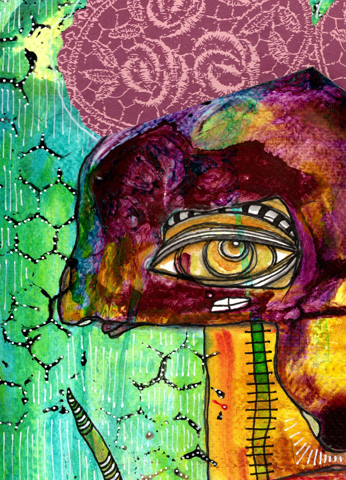 &quot;Learning to Fly&quot; Original Mixed Media art on Watercolor Paper