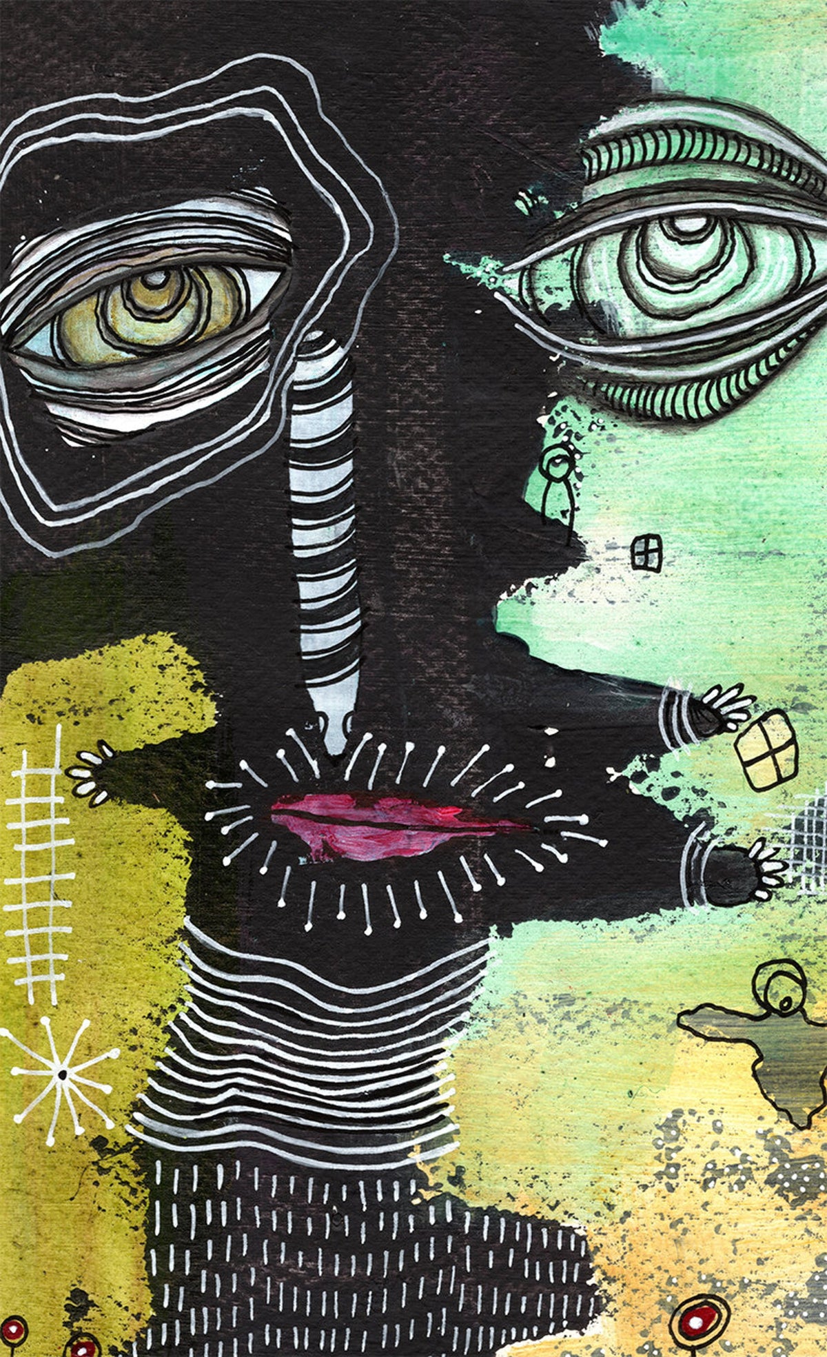 &quot;Perspective&quot; Original Mixed Media art on Watercolor Paper