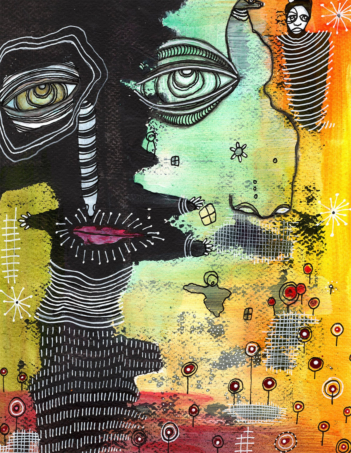 &quot;Perspective&quot; Original Mixed Media art on Watercolor Paper