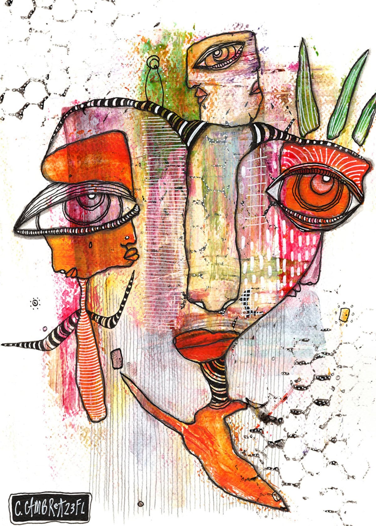 &quot;I Got You Babe&quot; Original Mixed Media art on Watercolor Paper