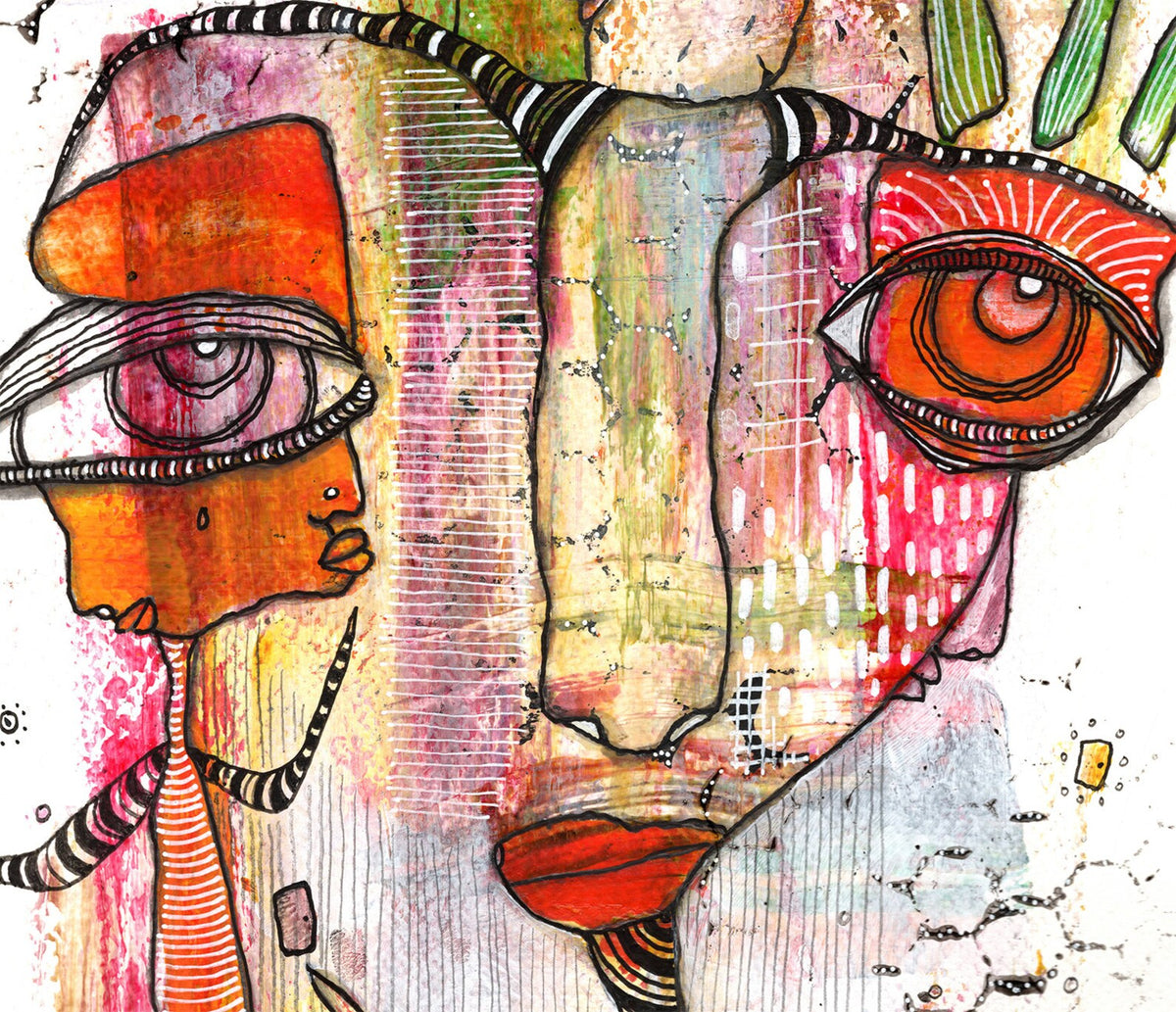 &quot;I Got You Babe&quot; Original Mixed Media art on Watercolor Paper