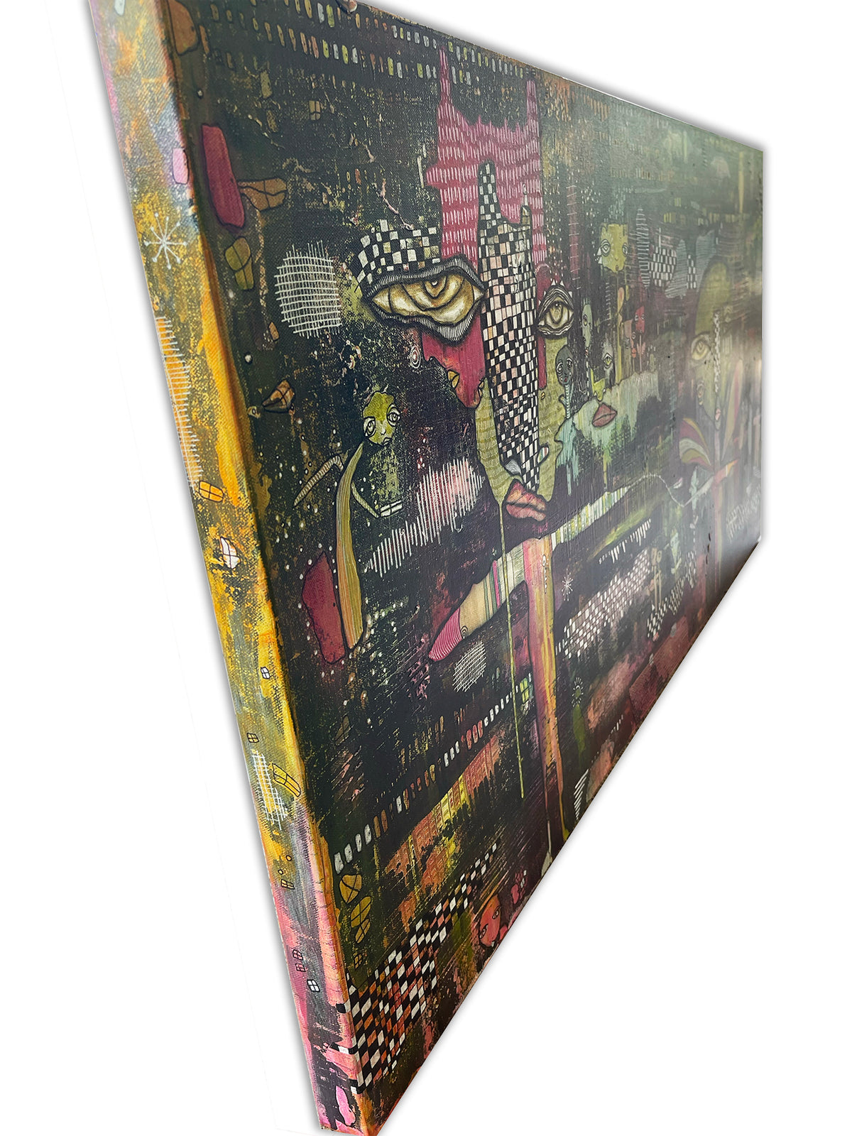 Original Fine Art on canvas &#39;Party in the garden&#39;