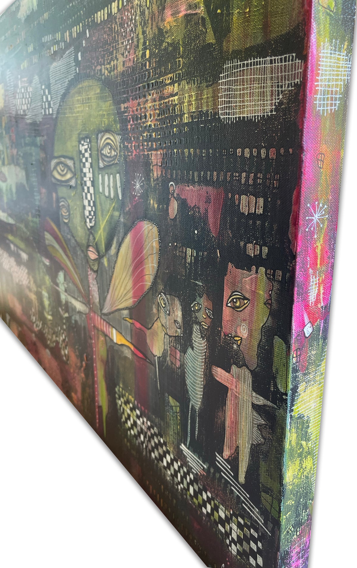 Original Fine Art on canvas &#39;Party in the garden&#39;