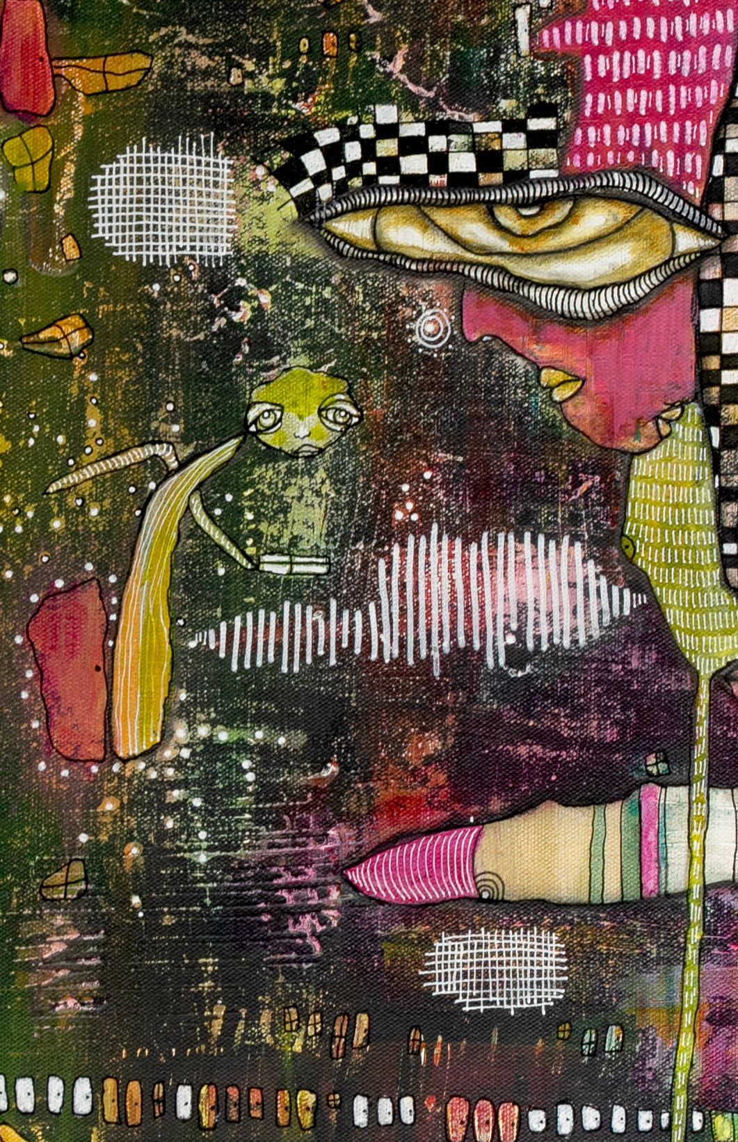 Original Fine Art on canvas &#39;Party in the garden&#39;