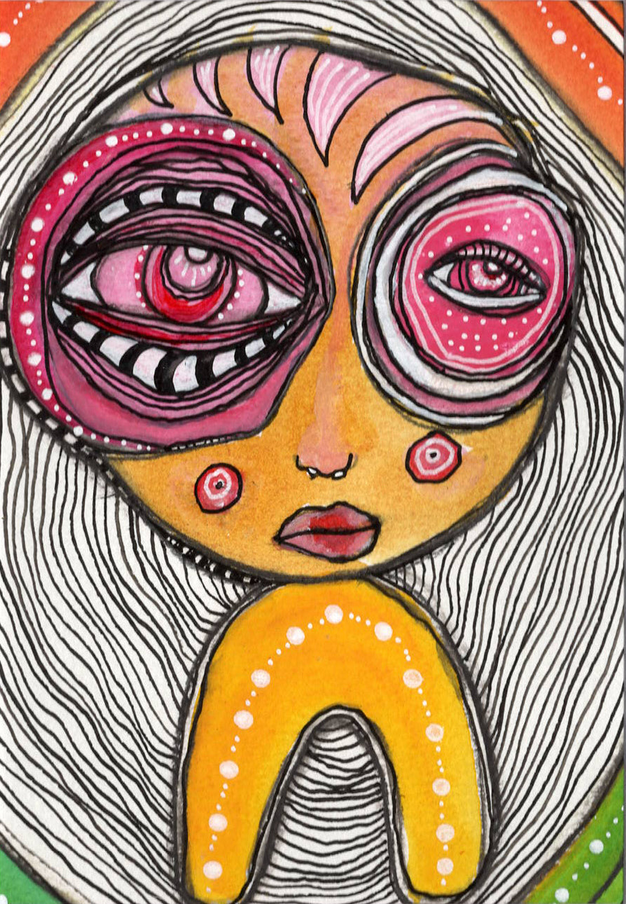&quot;Twisted Sister&quot; Original art on watercolor paper