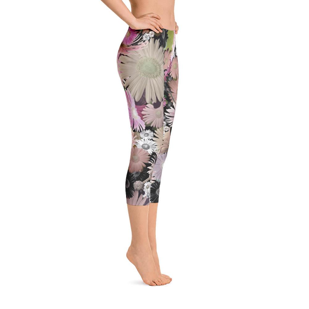 Abstract Capri leggings, Workout Pants &#39;CFloral 02&#39;