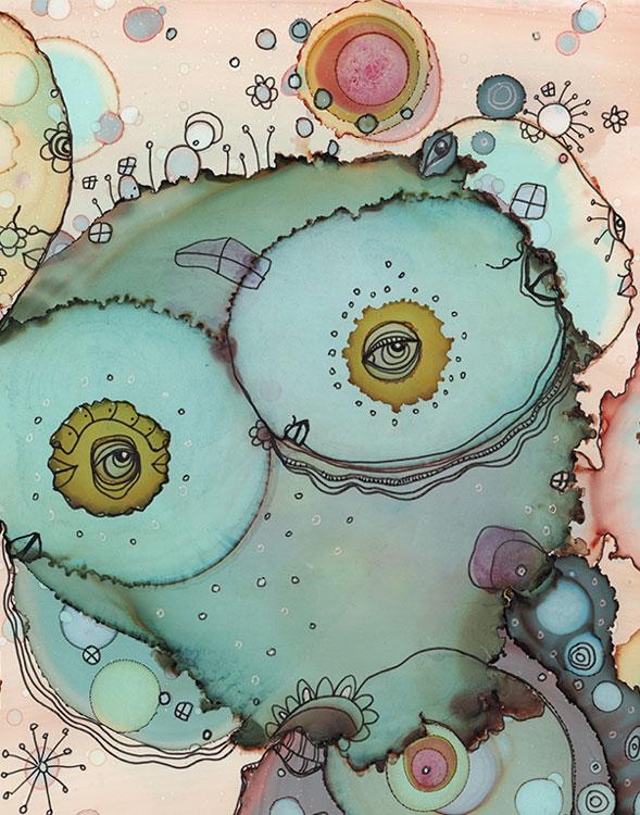 Tote Bag Mixed Media Art &#39;I See You 5&#39;