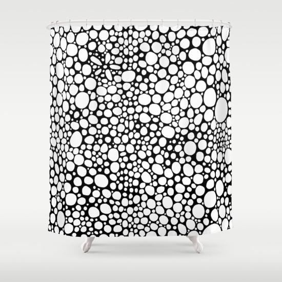 black-white-bubbles-shower-curtains