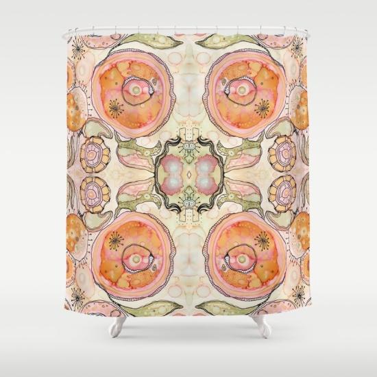 mixed media art shower curtain