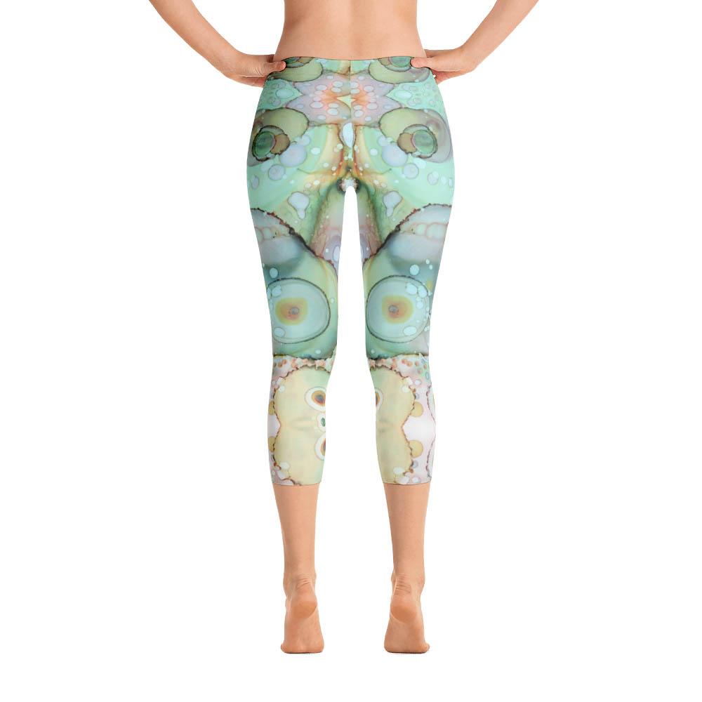 Abstract Capri leggings, Workout Pants &#39;Mermaid Tail 01&#39;