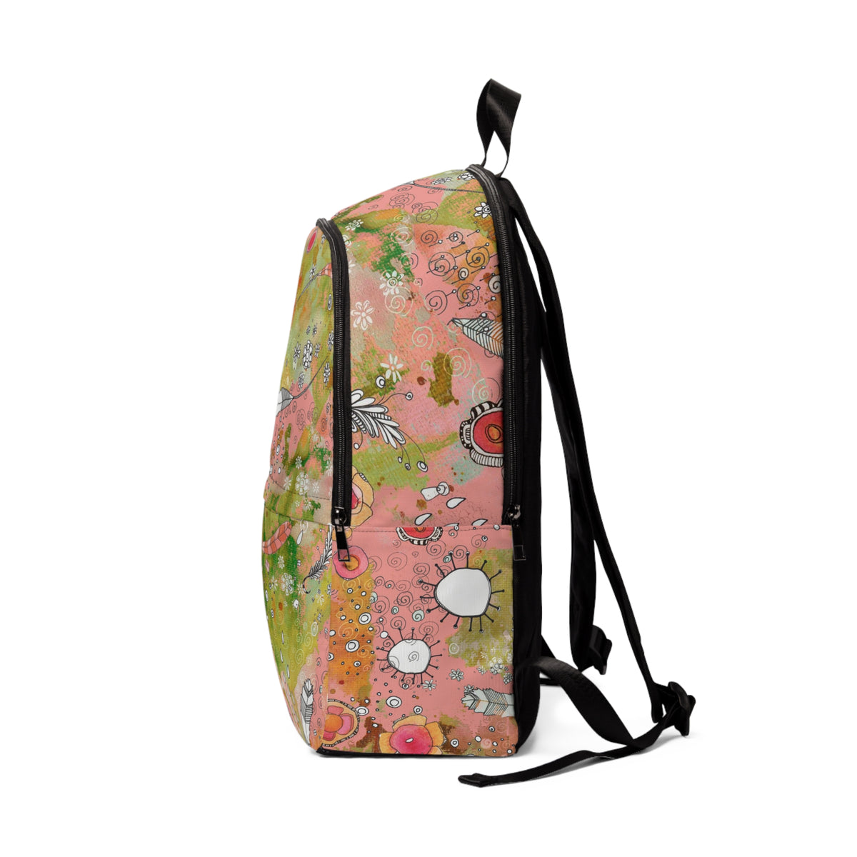 Boho Pink Backpack &quot;Feathers, Flowers&quot; Showers&quot;