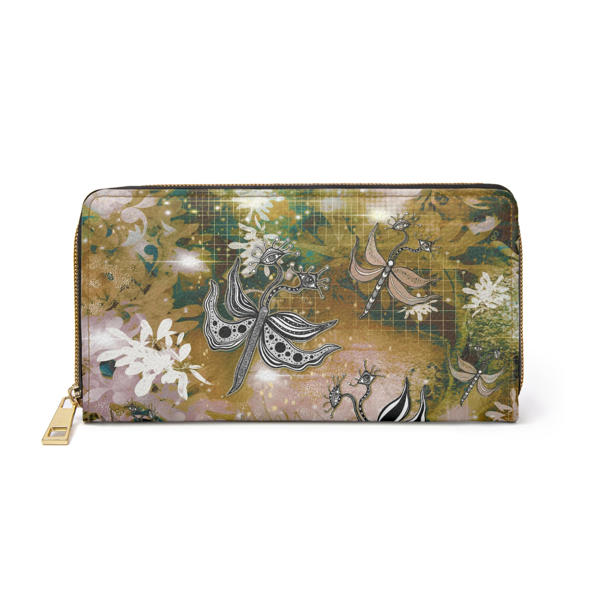 Butterflies Floral Zipper Wallet &quot;Butterfly Garden&quot;