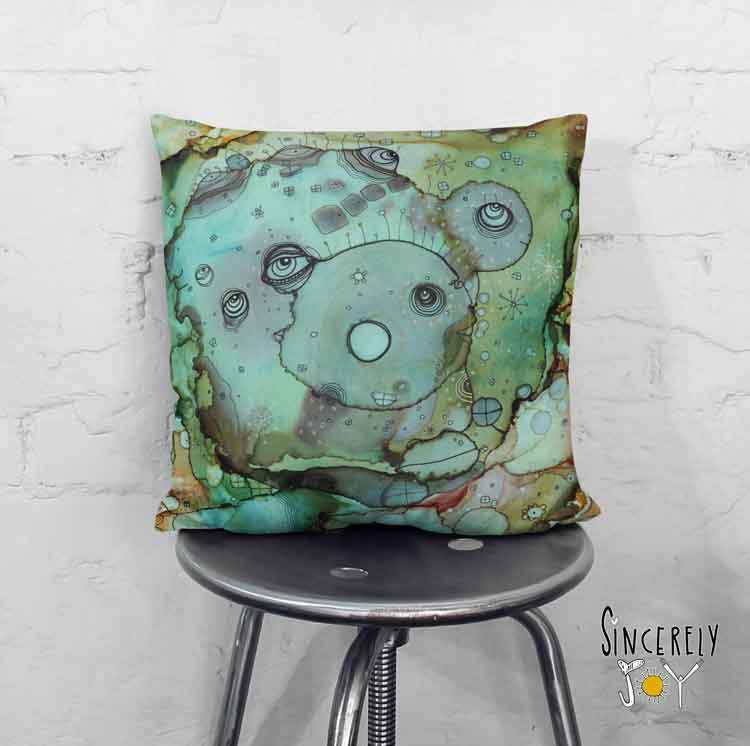 Art Throw Pillow &#39;4 Doors Away&#39;