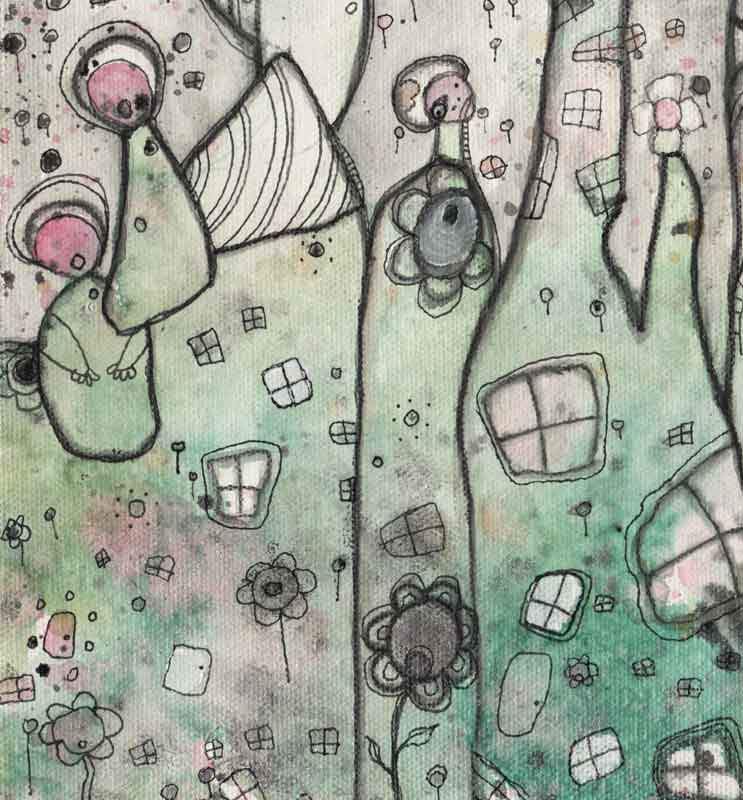 mixed media on canvas rising above