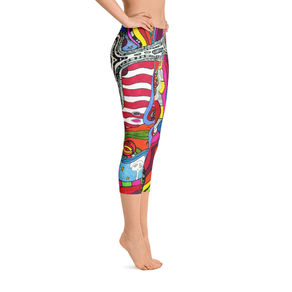 Abstract Capri leggings, Workout Pants 'Multi-Directional' - Sincerely Joy