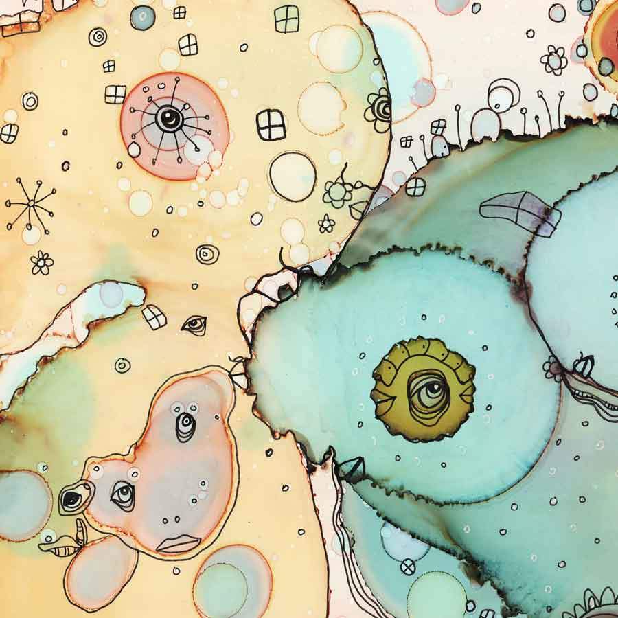 Tote Bag Mixed Media Art &#39;I See You 1&#39;