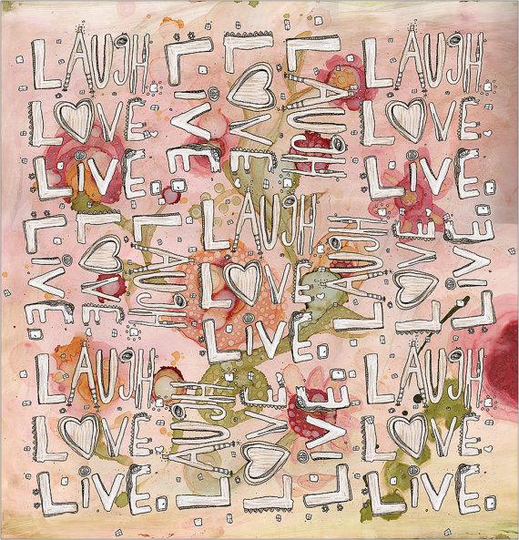 &#39;Floral Laugh. Love. Live.&#39; Laptop/Tablet Sleeve