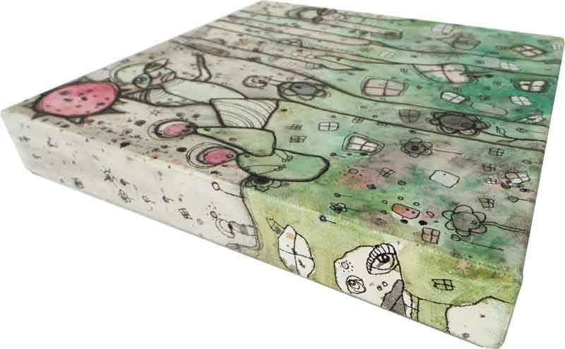 mixed media on canvas rising above