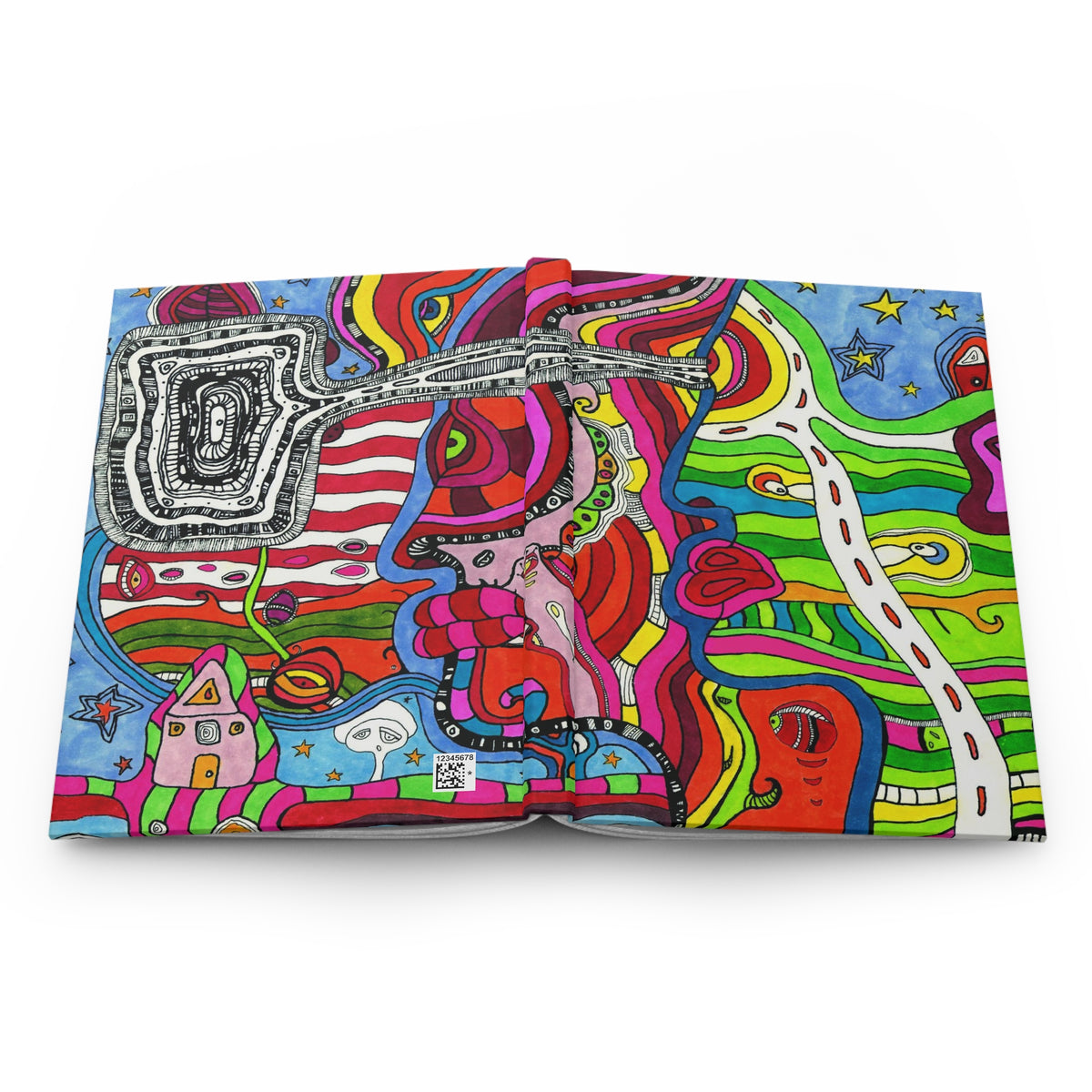 Trippy Psychedelic Colorful Journal &quot;Multi directional&quot;