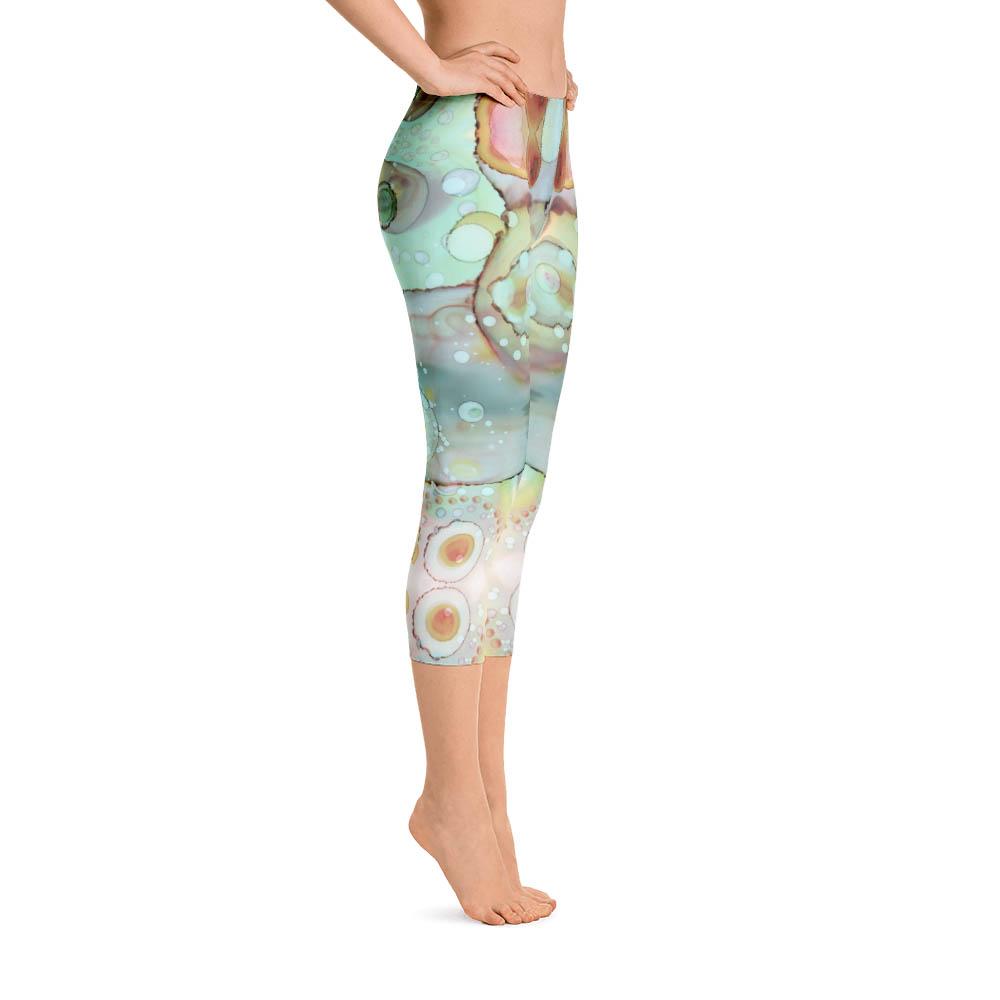 Abstract Capri leggings, Workout Pants &#39;Mermaid Tail 01&#39;