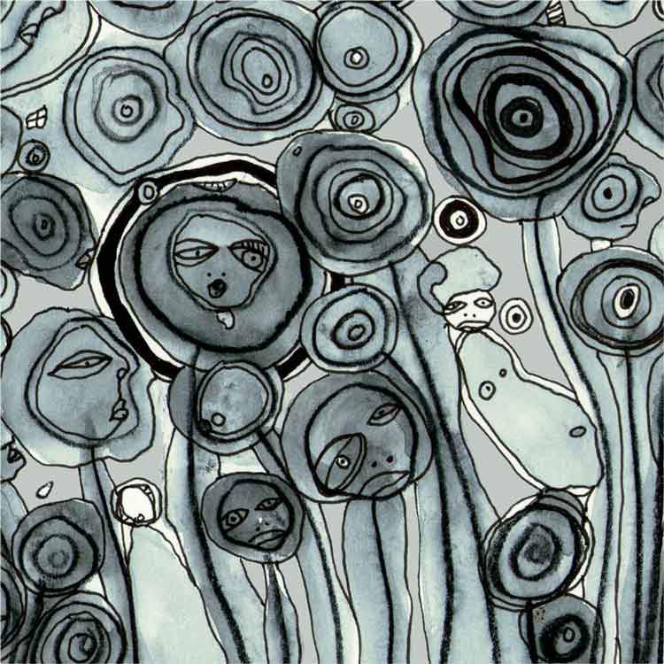 Tote Bag Mixed Media Art &#39;Garden Creatures&#39;