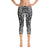 Abstract Capri leggings, Workout Pants 'Black Birds of a Flower'