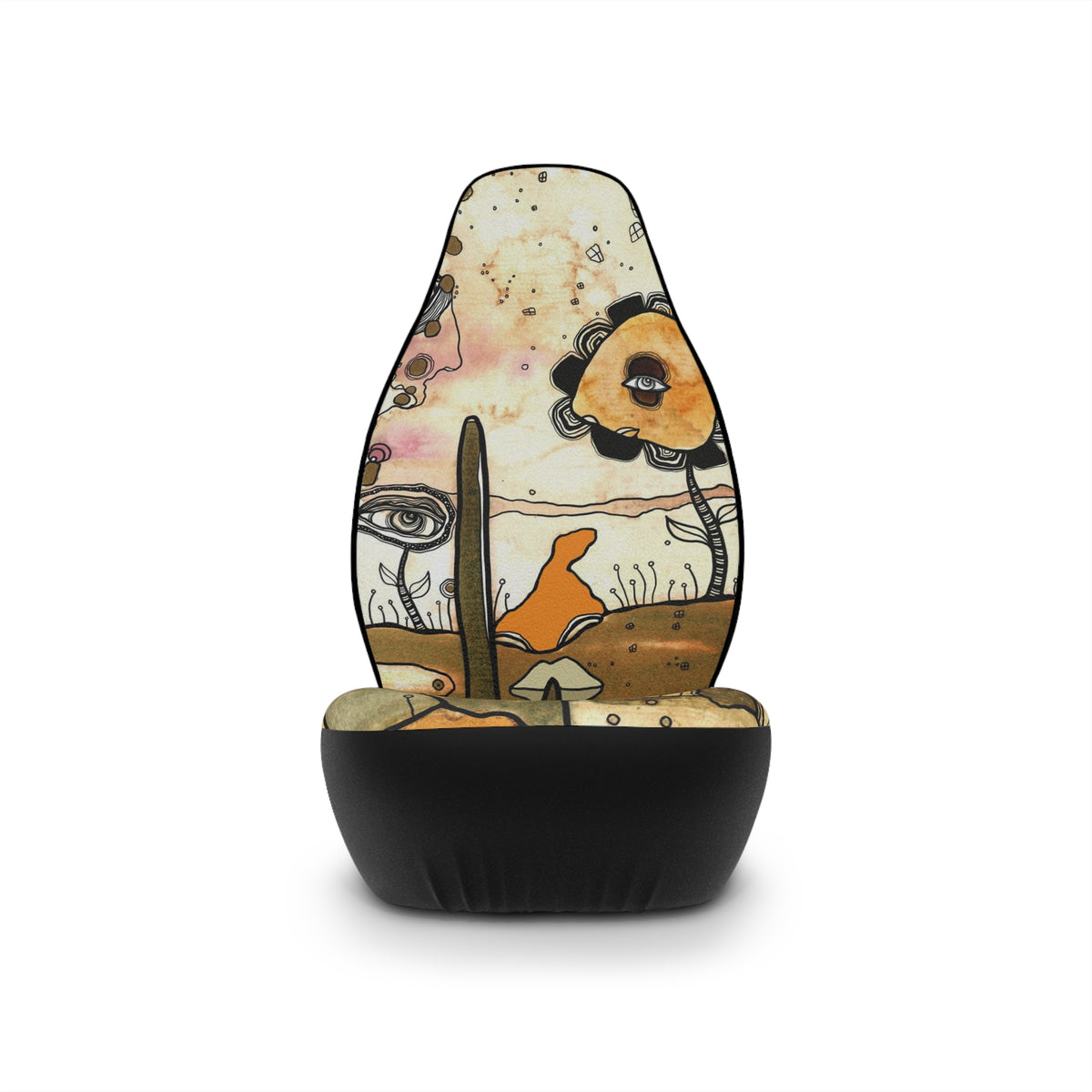 Intuitive Abstract Artwork on Car Seat Covers &quot;Whimsical City&quot;