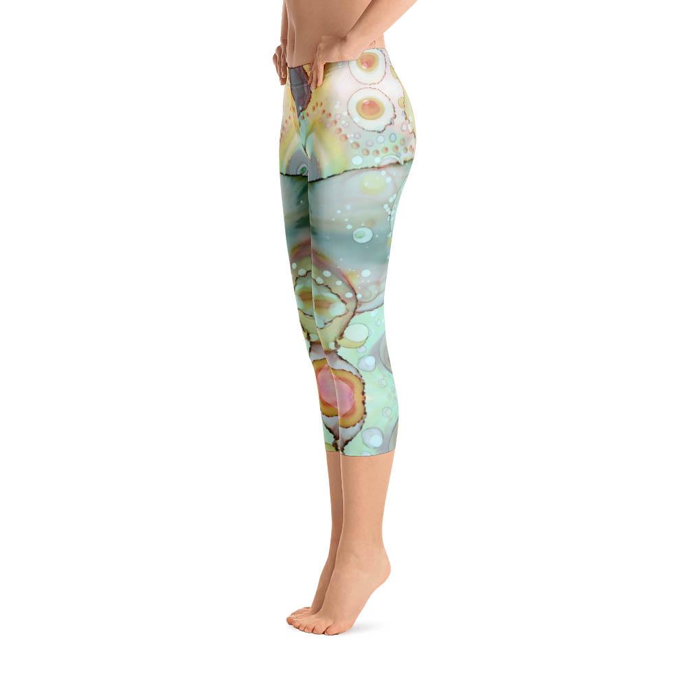 Abstract Capri leggings, Workout Pants &#39;Mermaid Tail 02&#39;