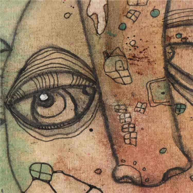 Tote Bag Mixed Media Art &#39;Hi&#39;