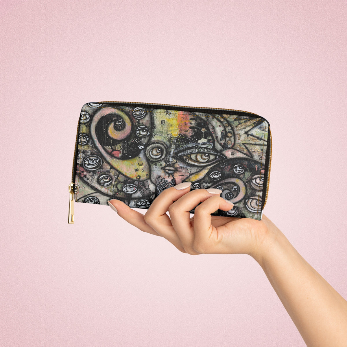 Original Octopus Artwork Zipper Wallet &quot;Octopus Queen&quot;