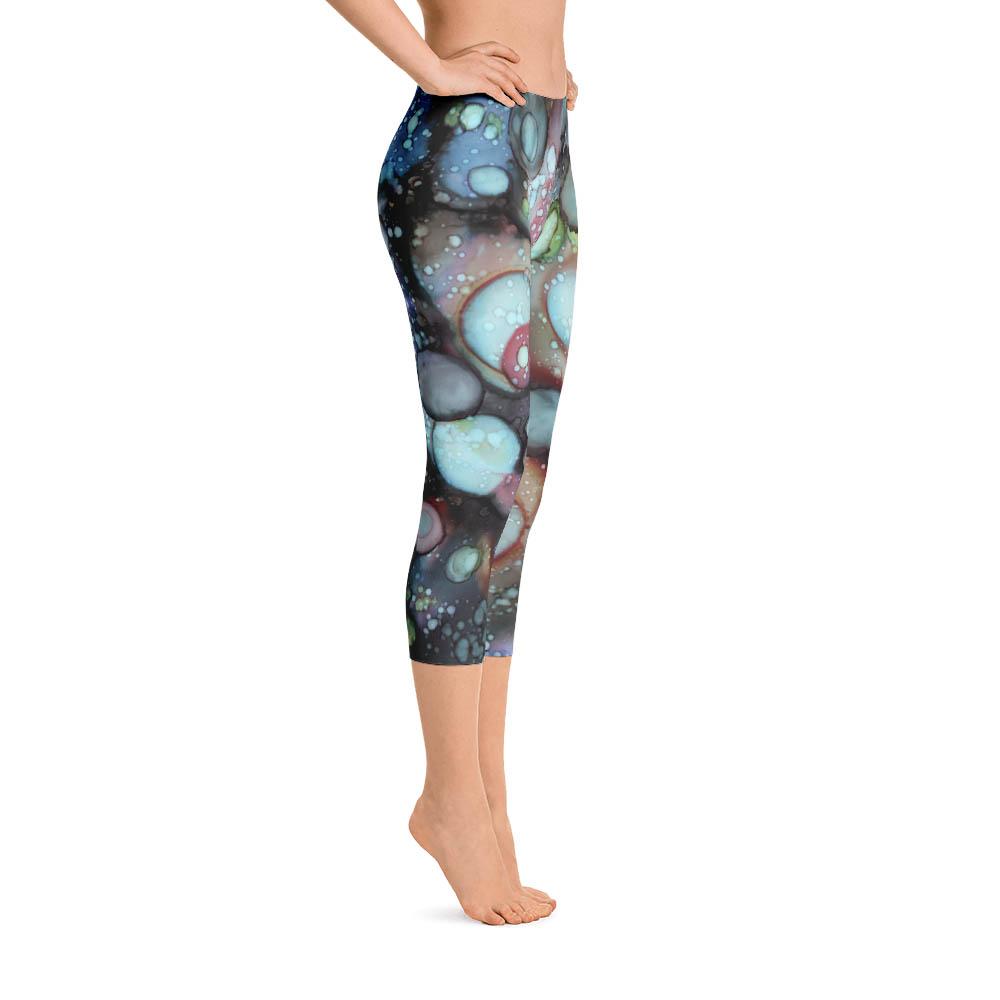 Abstract Capri leggings, Workout Pants &#39;Galaxy A&#39;