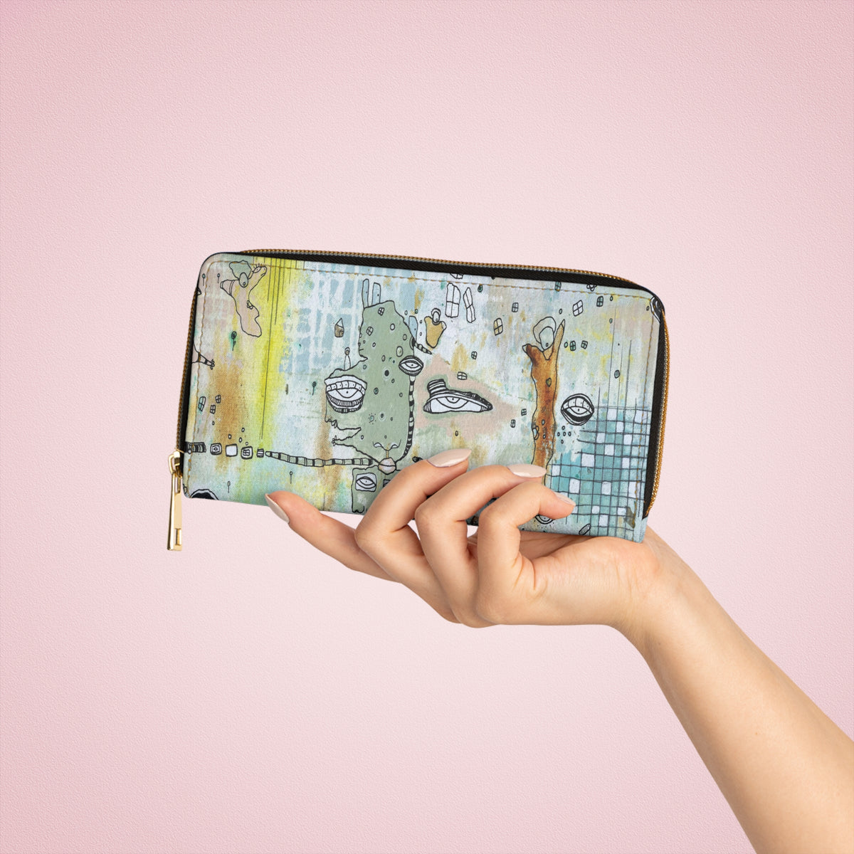 Original Art Zipper Wallet &quot;Growing on Me&quot;