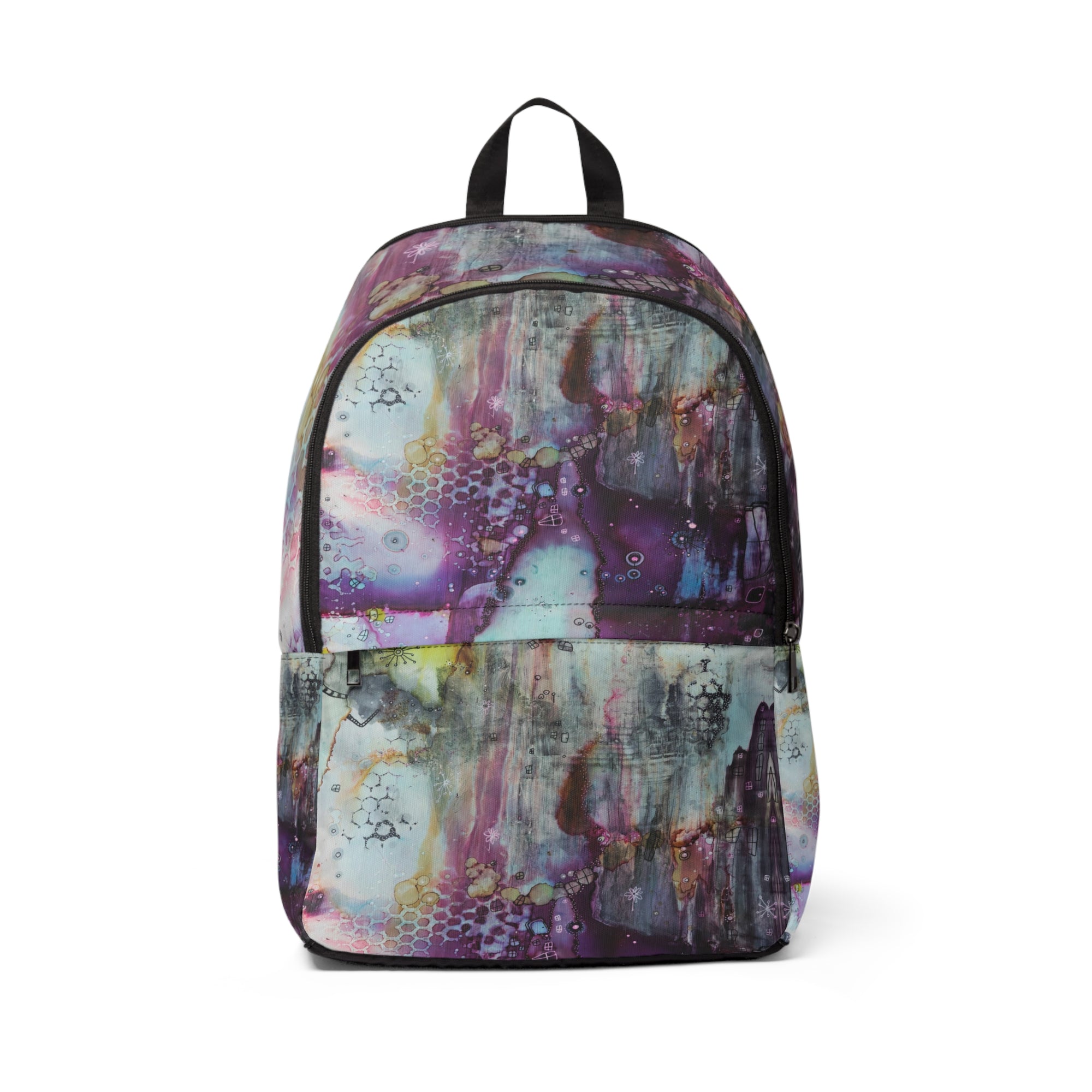 Colorful Abstract Art Backpack "Purple Abyss"