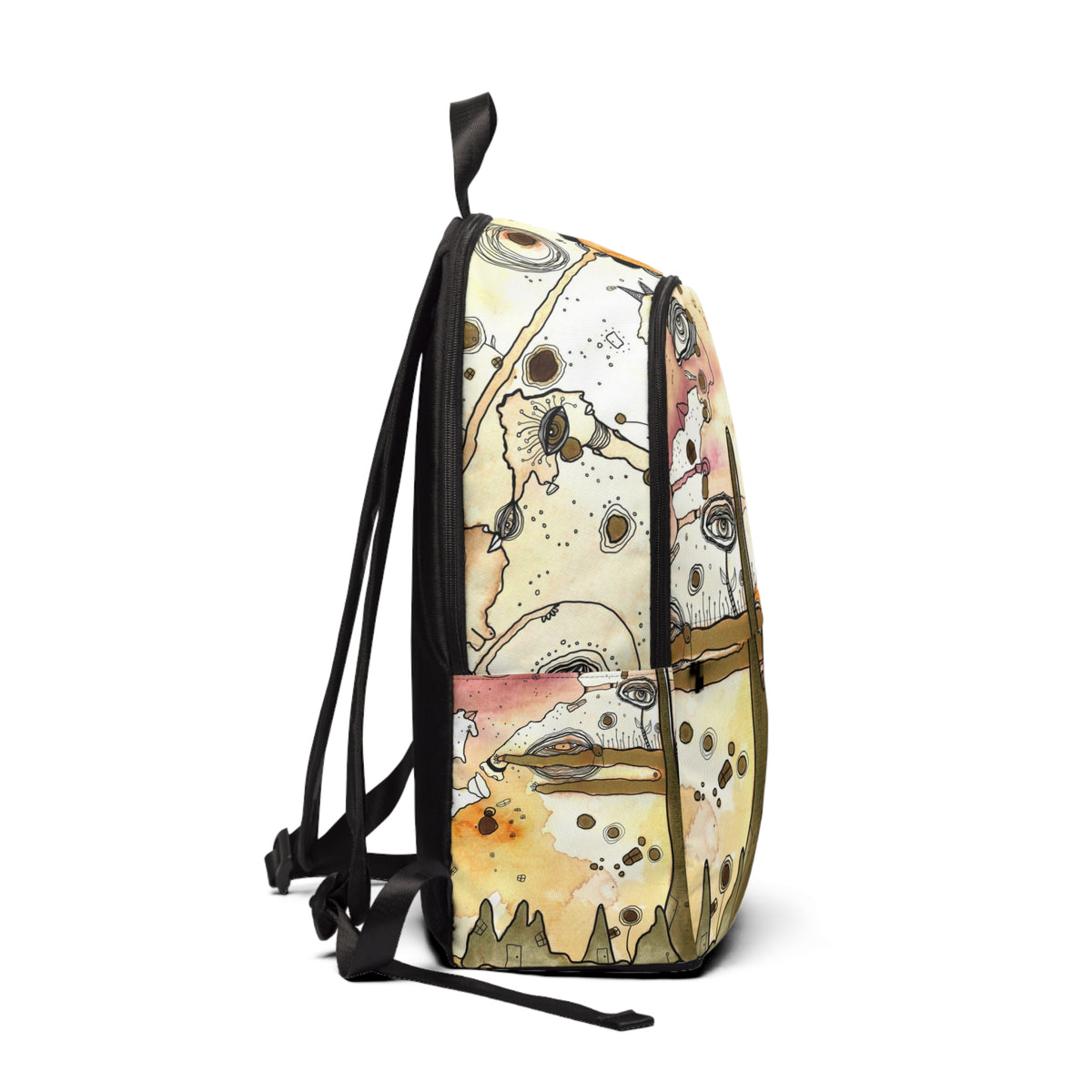 Original Intuitive Abstract Art Backpack &quot;Whimsical City&quot;