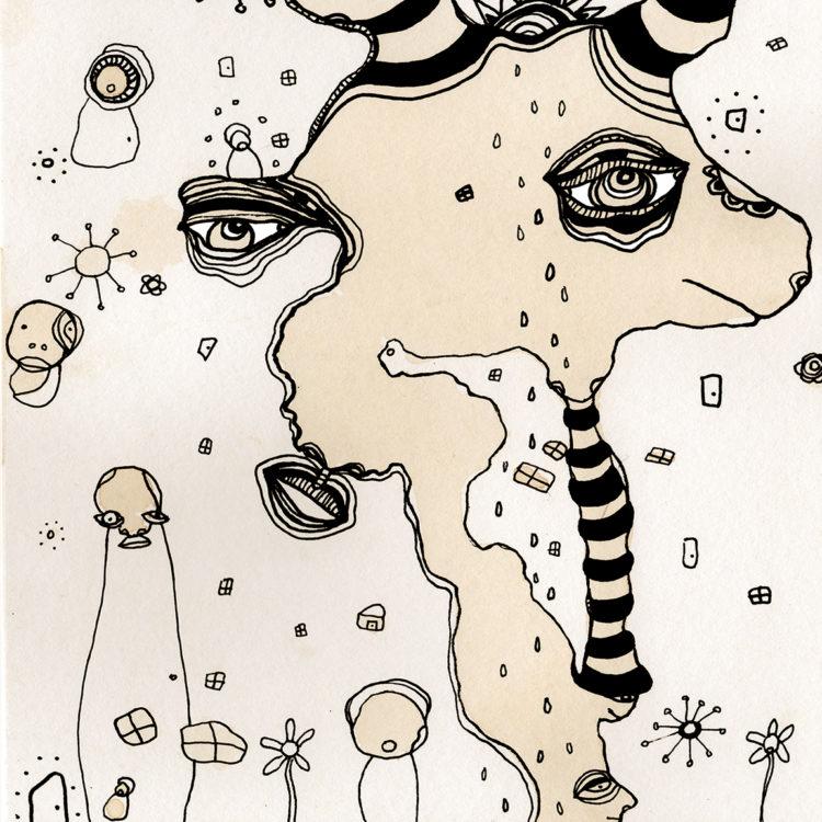 Artist Throw Pillow &#39;Stained 03b&#39;