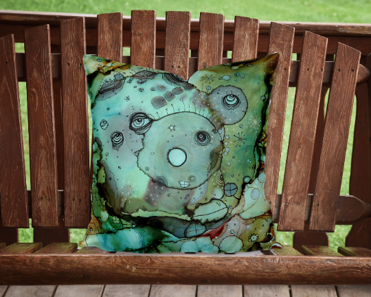 Outdoor Pillow Cushion &quot;4 Doors Away&quot;