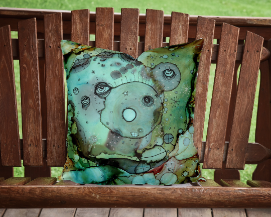 Outdoor Pillow Cushion "4 Doors Away"