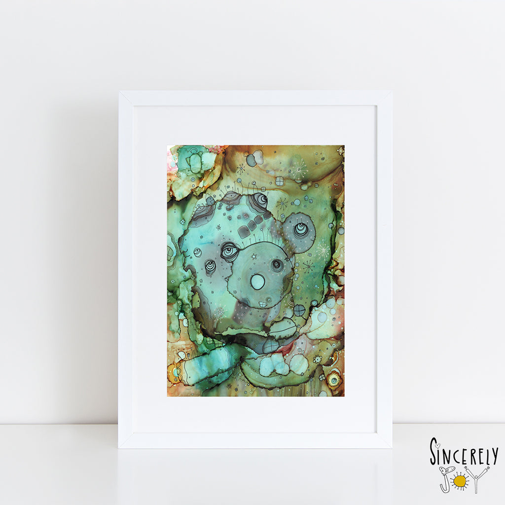 Original Mixed Media Fine Art &#39;4 Doors Away&#39;