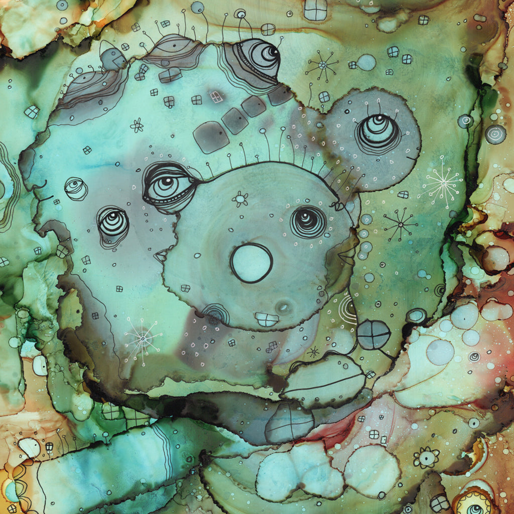 Original Mixed Media Fine Art &#39;4 Doors Away&#39;