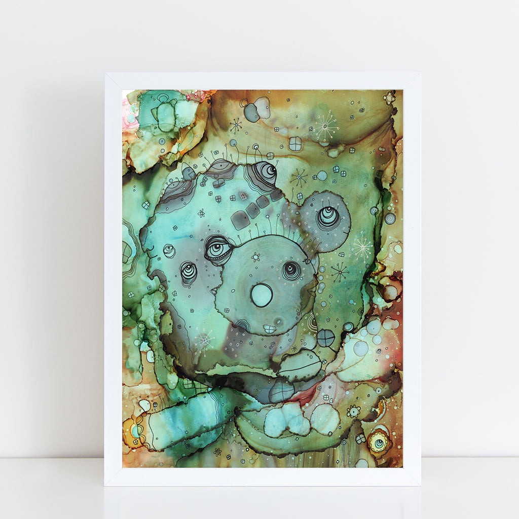 Original Mixed Media Fine Art &#39;4 Doors Away&#39;