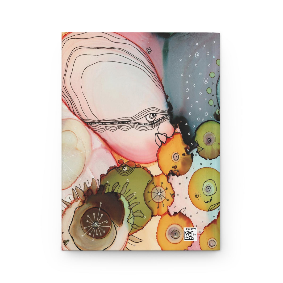 Whimsical Face on Hardcover Dream Journal &quot;Dance with me&quot;