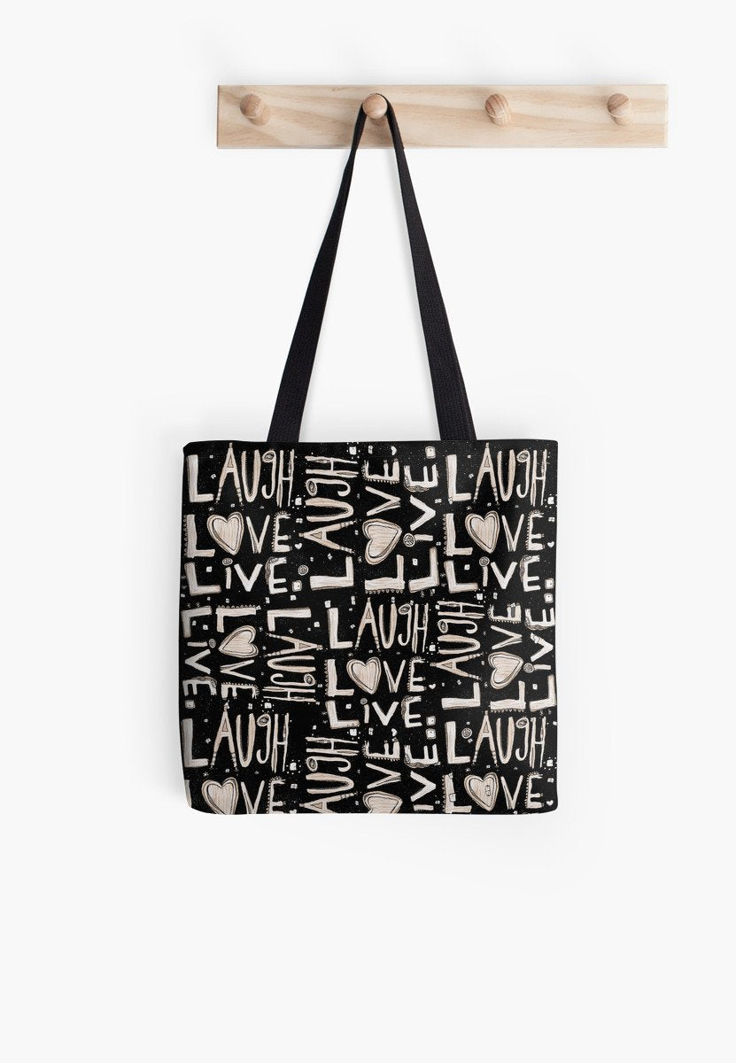 lll-blk-totelaugh love live tote bag