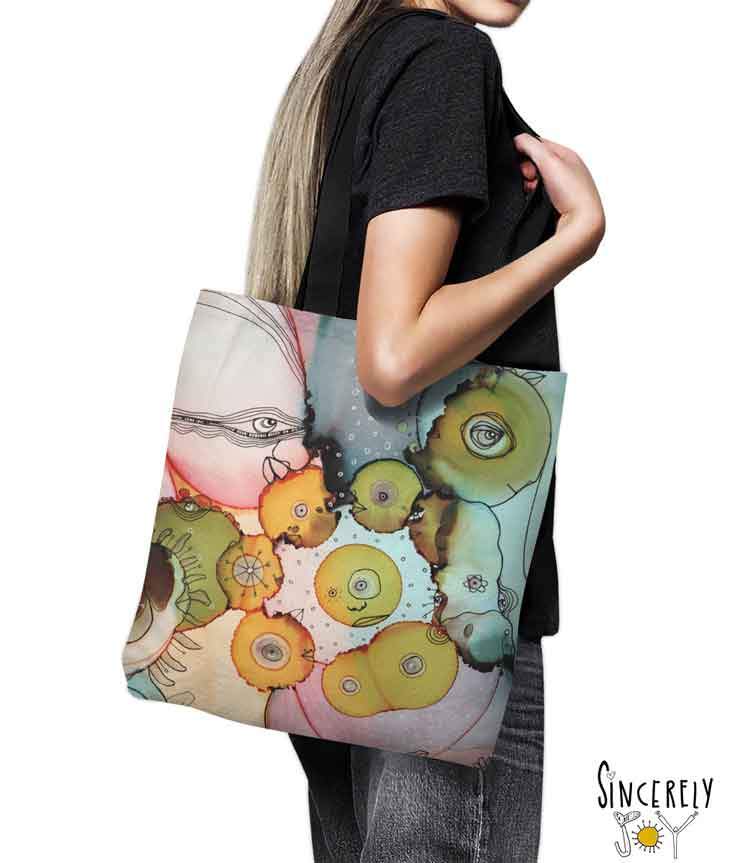 Tote Bag Mixed Media Art 'Dance With Me 2'